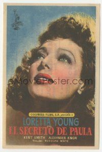8s527 PAULA Spanish herald '53 pretty Loretta Young had only gone half-way to love before!