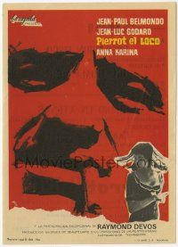 8s537 PIERROT LE FOU Spanish herald '66 Jean-Luc Godard, Jean-Paul Belmondo, Anna Karina