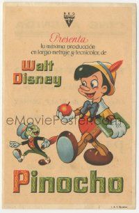 8s539 PINOCCHIO Spanish herald '44 Disney classic cartoon about wooden boy who wants to be real!