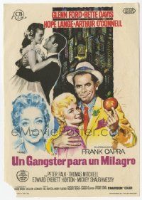 8s543 POCKETFUL OF MIRACLES Spanish herald '62 Frank Capra, Mac art of Glenn Ford & Bette Davis!
