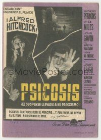 8s549 PSYCHO Spanish herald '61 Janet Leigh, Anthony Perkins, Alfred Hitchcock shown!