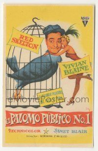 8s550 PUBLIC PIGEON NO 1 Spanish herald '56 Soligo art of Red Skelton as bird & Vivian Blaine!