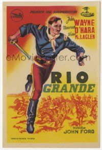 8s576 RIO GRANDE Spanish herald '52 full-length Raga art of John Wayne, directed by John Ford!