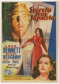 8s602 SECRET BEYOND THE DOOR Spanish herald '48 Joan Bennett, Redgrave, Fritz Lang, Tulia art!