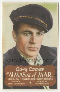 8s624 SOULS AT SEA Spanish herald '43 great close portrait of sailor Gary Cooper wearing cap!