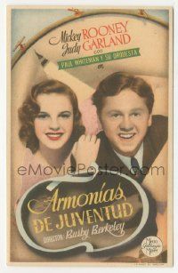 8s642 STRIKE UP THE BAND Spanish herald '41 great close up of Mickey Rooney & Judy Garland!