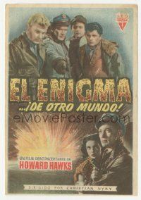 8s668 THING Spanish herald '52 Howard Hawks classic horror, cool different image of top cast!