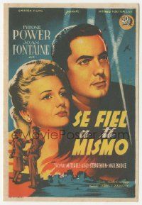 8s671 THIS ABOVE ALL Spanish herald '45 different Soligo art of Tyrone Power & Joan Fontaine!