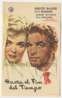 8s681 TILL THE END OF TIME Spanish herald '55 different art of sexy Dorothy McGuire & Guy Madison!