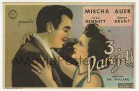 8s701 TWIN BEDS Spanish herald '42 romantic close up of George Brent & Joan Bennett!