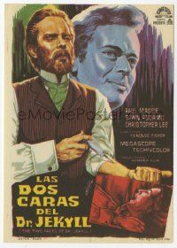 8s702 TWO FACES OF DR. JEKYLL Spanish herald '66 Xaneto art of him injecting himself with drug!
