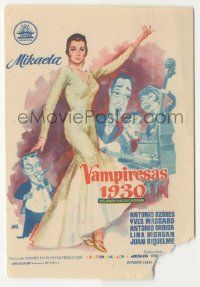 8s710 VAMPIRESAS 1930 Spanish herald '62 early Jess Franco, silent stars cross-dress to survive!