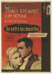 8s712 VERTIGO Spanish herald '58 Hitchcock, James Stewart & blonde Kim Novak, Albericio art!