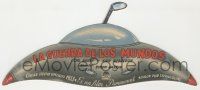 8s720 WAR OF THE WORLDS die-cut Spanish herald '53 H.G. Wells, George Pal, wonderful UFO art!