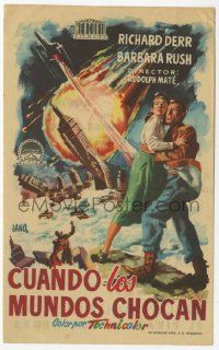 8s727 WHEN WORLDS COLLIDE Spanish herald '54 George Pal doomsday classic, different Jano art!