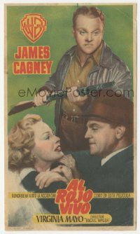 8s732 WHITE HEAT Spanish herald '50 James Cagney & Virginia Mayo in classic film noir, different!