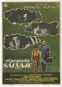 8s733 WILD CHILD Spanish herald '71 Francois Truffaut classic L'Enfant Sauvage, different Mac art!