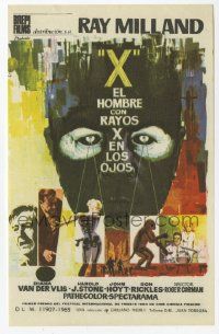 8s744 X: THE MAN WITH THE X-RAY EYES Spanish herald 1966 Ray Milland, cool sci-fi artwork!