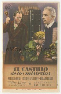8s751 YOU'LL FIND OUT Spanish herald '42 different image of Bela Lugosi & Boris Karloff!