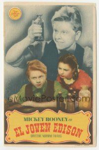 8s754 YOUNG TOM EDISON Spanish herald '40 different image of young inventor Mickey Rooney!