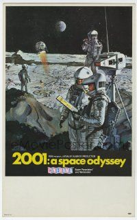 8s001 2001: A SPACE ODYSSEY Cinerama mini WC '68 Kubrick, art of astronauts on moon by Bob McCall!