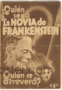 8s153 BRIDE OF FRANKENSTEIN 4pg Spanish herald '35 different images of monster Boris Karloff, rare!