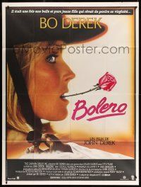 8t634 BOLERO French 1p '84 c/u of sexy Bo Derek with rose in mouth, different art by Landi!