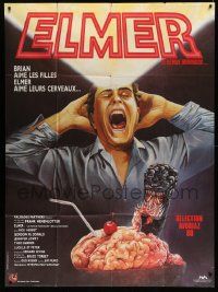 8t637 BRAIN DAMAGE French 1p '88 wild artwork, the movie that will blow your mind!