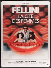 8t664 CITY OF WOMEN French 1p '80 Fellini's La Citta delle donne, Mastroianni, Michel Landi art!