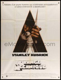 8t665 CLOCKWORK ORANGE French 1p R70s Stanley Kubrick classic, Castle art of Malcolm McDowell!