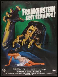 8t672 CURSE OF FRANKENSTEIN French 1p R70s different monster artwork by Jean Mascii!
