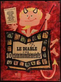 8t686 DEVIL & THE 10 COMMANDMENTS French 1p '62 Julien Duvivier, Ferracci art of wacky Devil!