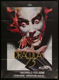 8t692 DRACULA A.D. 1972 French 1p '73 different Landi art of Christopher Lee & naked ladies!