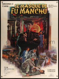 8t704 FACE OF FU MANCHU French 1p '66 different art of Asian villain Chris Lee by Jean Mascii!