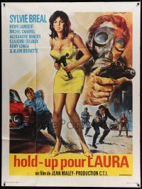 8t762 HOLD-UP POUR LAURA French 1p '68 full-length Stefano art of sexy Sylvie Breal with gun!