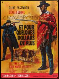 8t716 FOR A FEW DOLLARS MORE French 1p R70s Sergio Leone, Mascii art of Clint Eastwood & Van Cleef