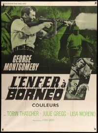 8t728 FROM HELL TO BORNEO French 1p '66 Hell of Borneo, George Montgomery stars and directs!