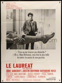 8t748 GRADUATE pre-awards French 1p '68 classic image of Dustin Hoffman & Anne Bancroft's sexy leg!