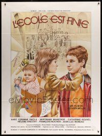 8t801 L'ECOLE EST FINIE French 1p '79 School is Over, art of teen mother & baby by Jacques Dayan!