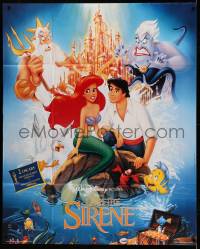 8t811 LITTLE MERMAID French 1p '90 great image of Ariel & cast, Disney underwater cartoon!