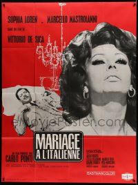8t829 MARRIAGE ITALIAN STYLE photo style French 1p '64 Vittorio de Sica, Sophia Loren, Mastroianni
