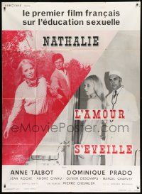 8t848 NATHALIE, L'AMOUR S'EVEILLE French 1p '70 sexy naked Annie Talbot with doctor & another man!