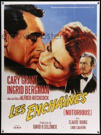 8t855 NOTORIOUS French 1p R2008 Roger Soubie art of Cary Grant & Ingrid Bergman, Hitchcock classic!