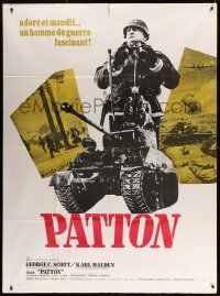 8t870 PATTON French 1p '70 General George C. Scott military World War II classic, different!
