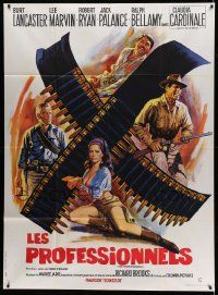 8t878 PROFESSIONALS French 1p R70s Jean Mascii art of Lancaster, Lee Marvin & sexy Cardinale!