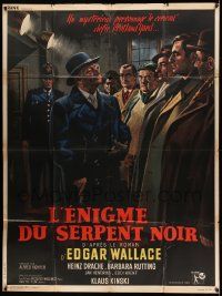 8t927 SQUEAKER French 1p '63 Edgar Wallace, art of Scotland Yard detective examining suspects!