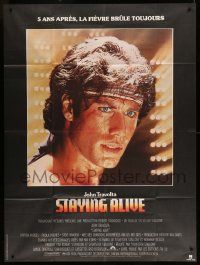 8t930 STAYING ALIVE French 1p '83 super close up of John Travolta in Saturday Night Fever sequel!
