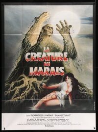 8t939 SWAMP THING French 1p '82 Wes Craven, cool Bourduge art of monster & sexy Adrienne Barbeau!