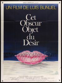 8t948 THAT OBSCURE OBJECT OF DESIRE French 1p '77 Luis Bunuel, cool sexy lips artwork by Ferracci!