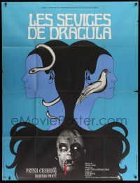 8t965 TWINS OF EVIL French 1p '72 cool completely different Bacha art of female vampires!